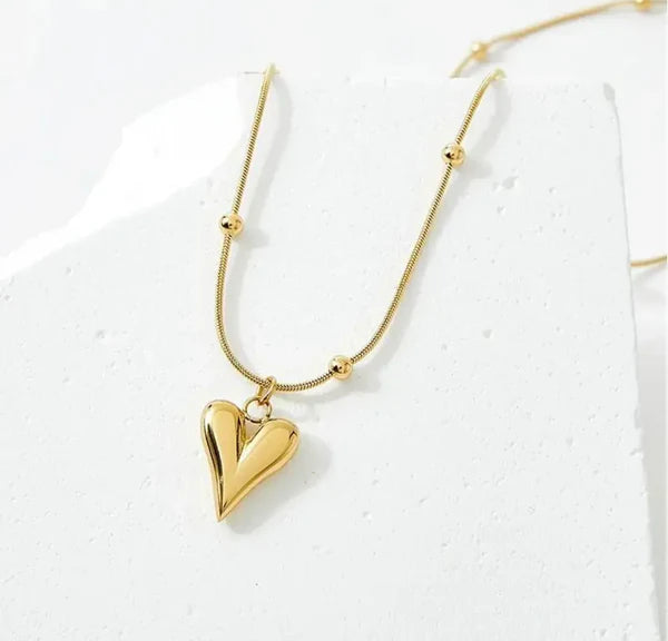 HEART BALL CHAIN NECKLACE
