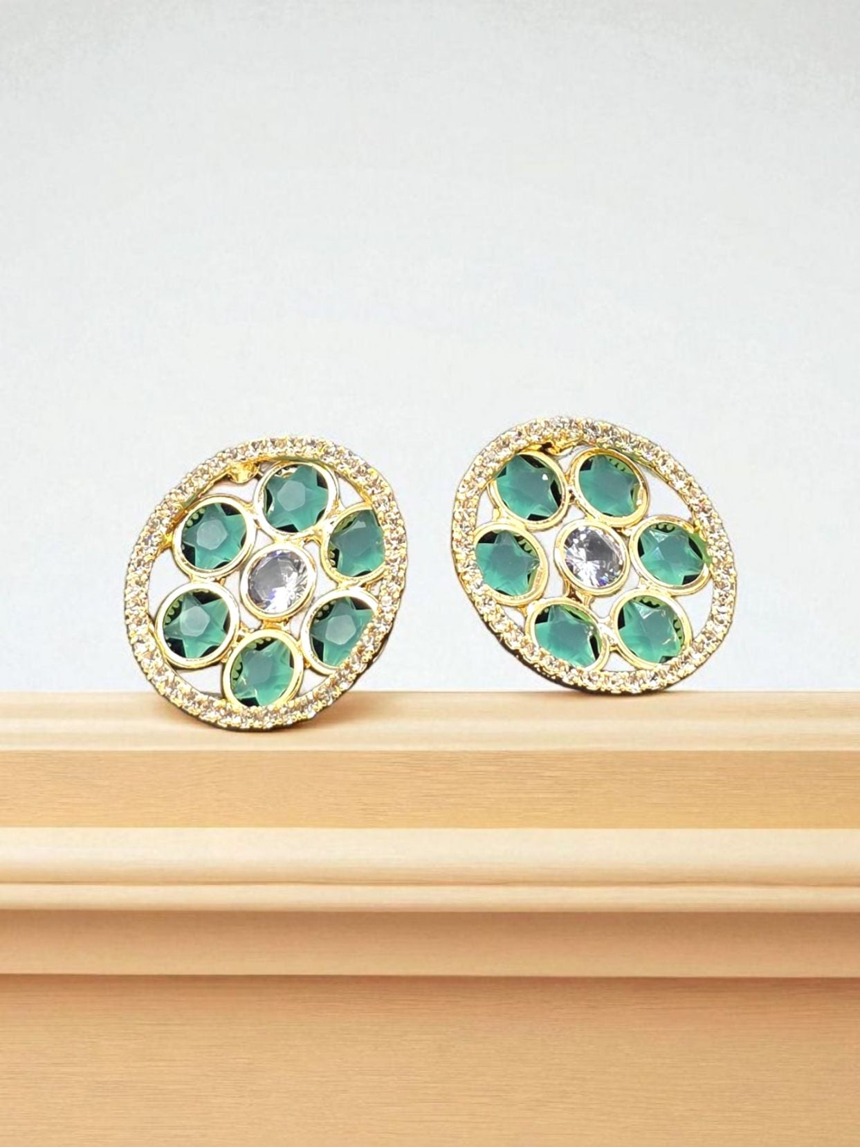 Celestial Star Earrings Aqua Green