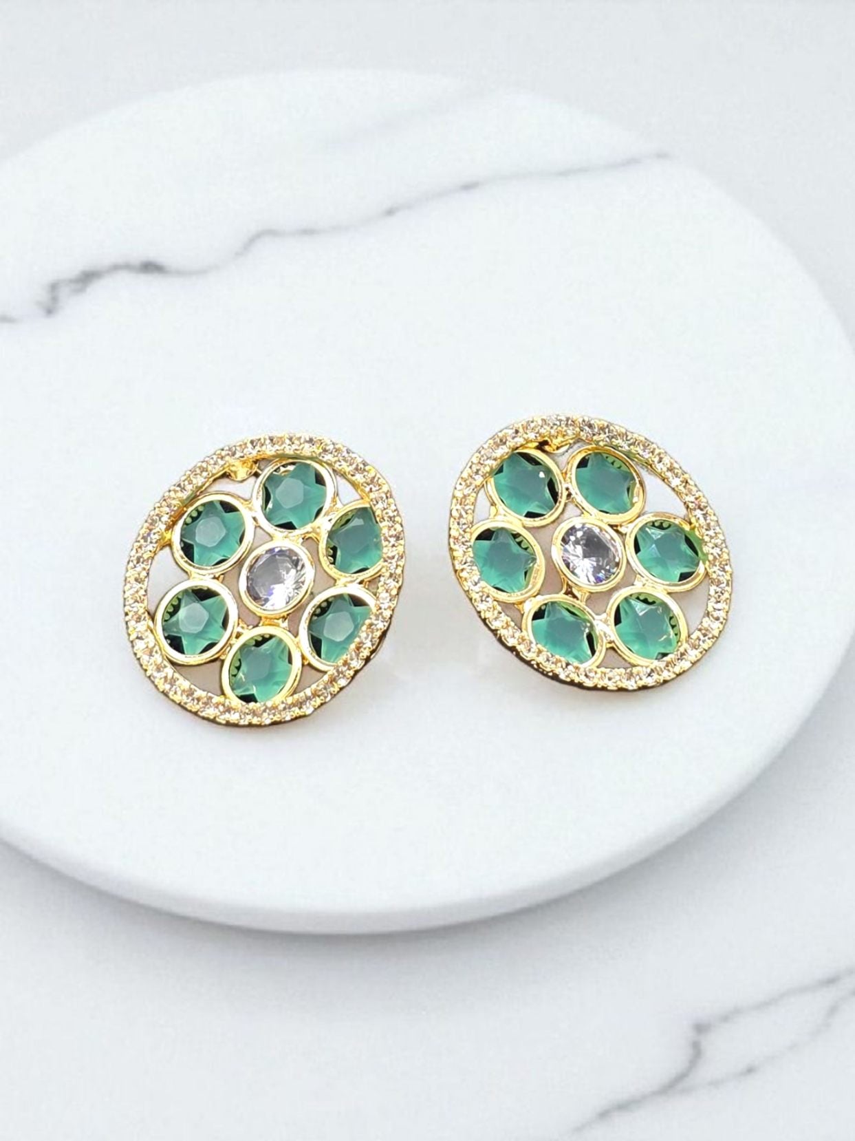 Celestial Star Earrings Aqua Green