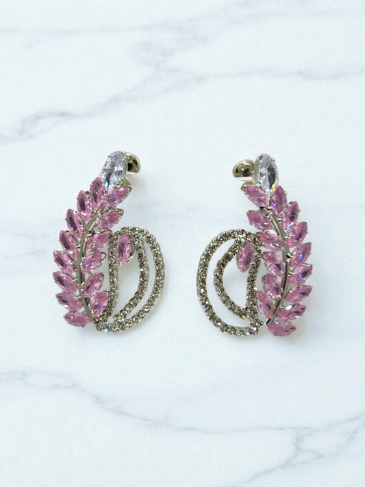 Orchid Twirl Earrings Aqua Pink