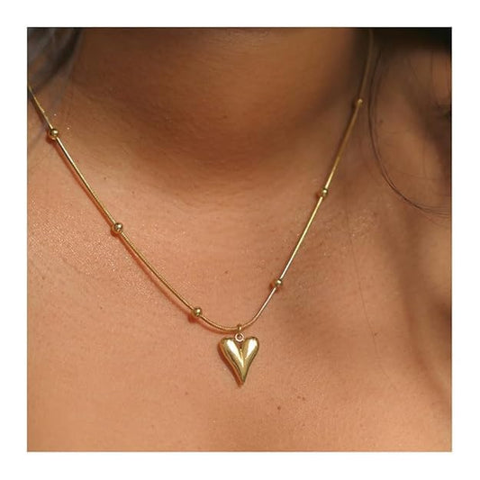 HEART BALL CHAIN NECKLACE