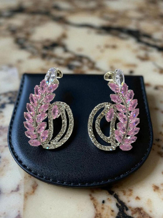 Orchid Twirl Earrings Aqua Pink