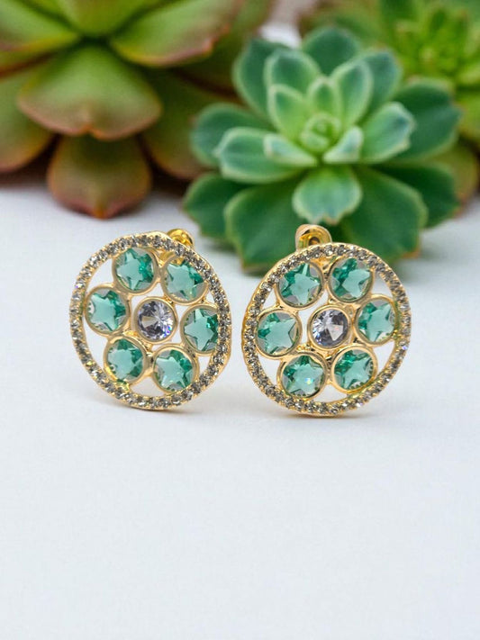 Celestial Star Earrings Aqua Green